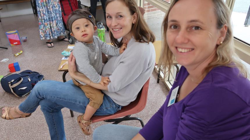 Mothers and babies at group meeting