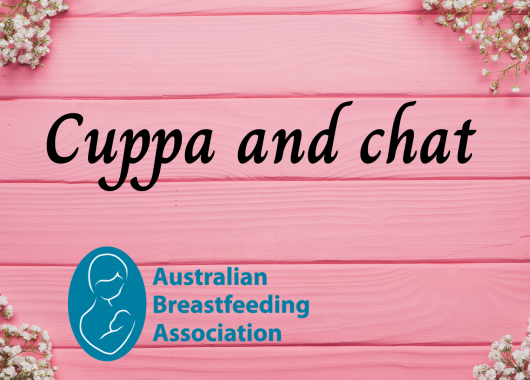 Cuppa and chat.  Australian Breastfeeding Association logo