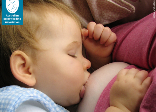 baby sleeping and breastfeeding