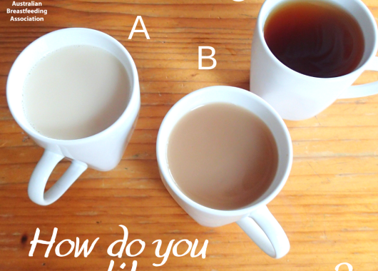 3 different cups of tea. Different strength in each cup