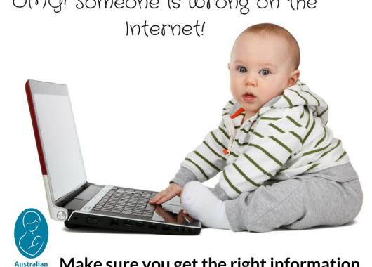 a baby sitting in front of a laptop with the text 'OMG someone is wrong on the internet'