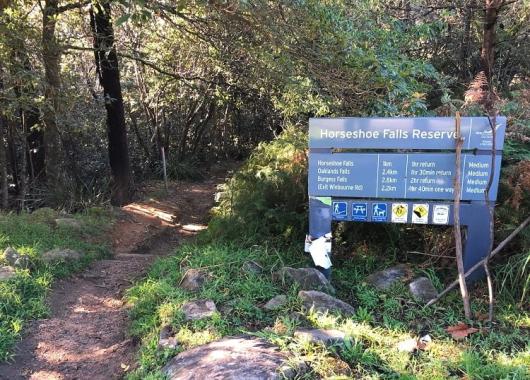 Sign for Horseshoe Falls Reserve