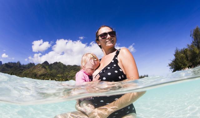 breastfeeding in the sea