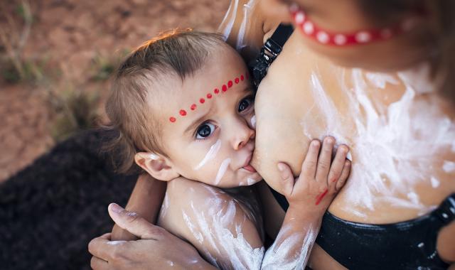 Indigenous baby and mother