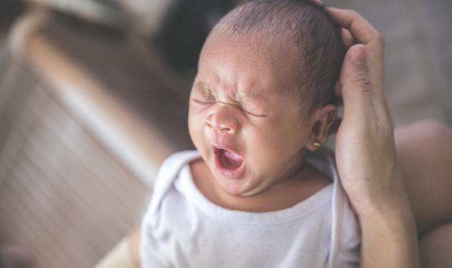 baby yawning