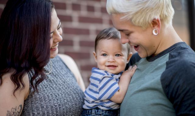 Lesbian parents with baby